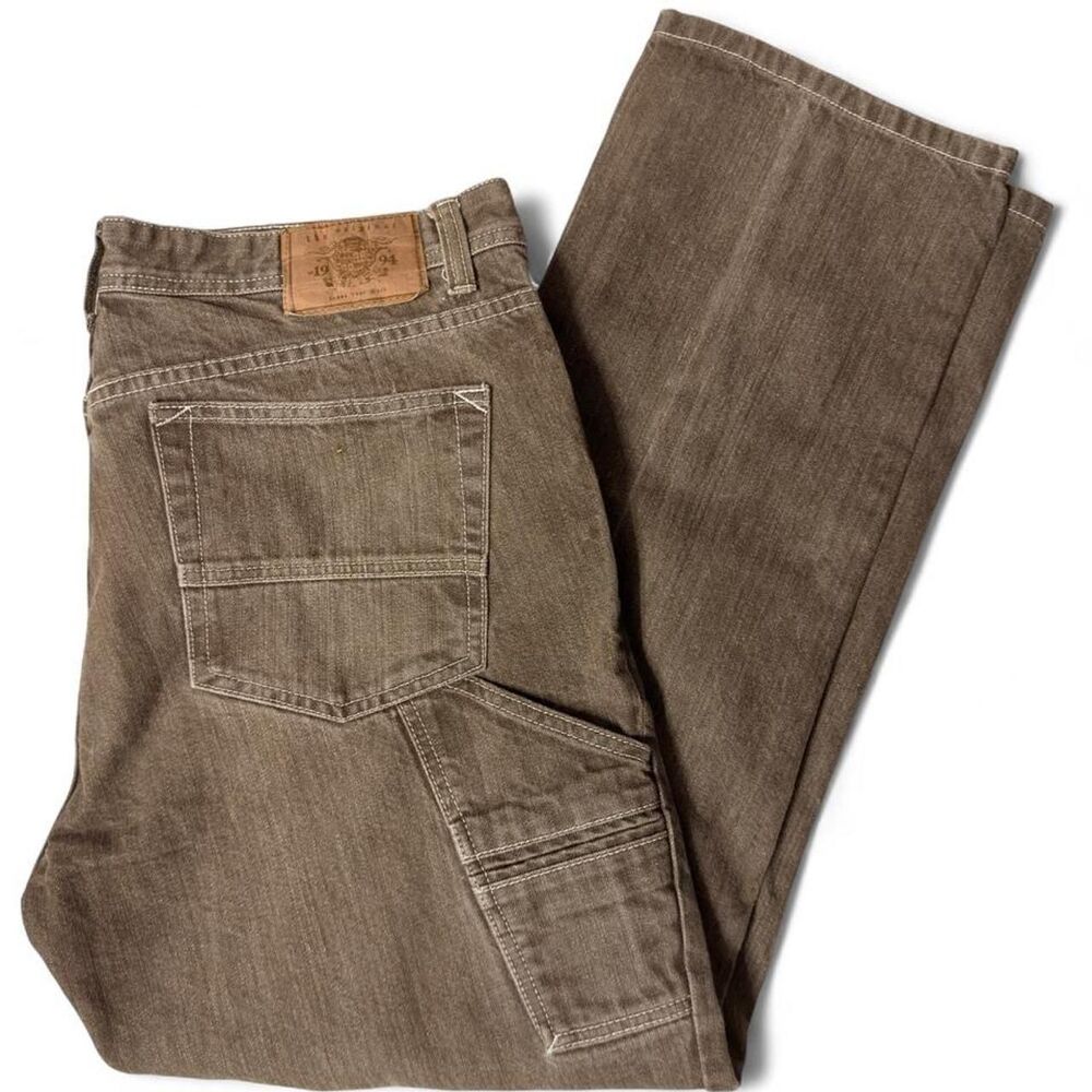 Unbranded Men's Brown and Grey Jeans